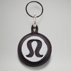 NWT Lululemon Unisex Logo Bag Charm & Keychain Silver/Black